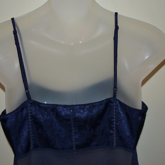 Victoria's Secret navy blue silk lingerie chemise Size XS EUC - Picture 6 of 9